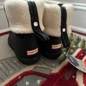 Hunter Black and Cream Boots